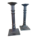 Pair of patinated bronze candlesticks Dutch Brustalistes