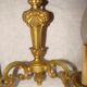 pair of bronze wall lights with 2 arms