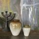 Set de 2 vases grès émaillé signé vintage