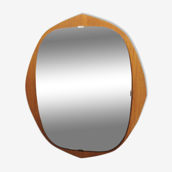 Scandinavian mirror in teak 50 cm
