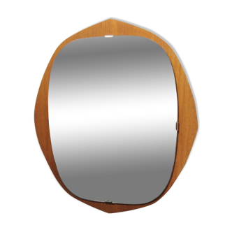 Scandinavian mirror in teak 50 cm