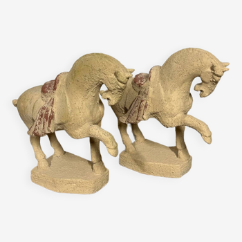 Pair of terracotta horses