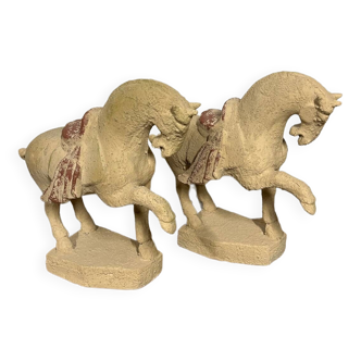 Pair of terracotta horses