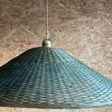 Suspension in green braided rattan