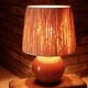 Italian wooden ball lamp, raffia lampshade, 1970s