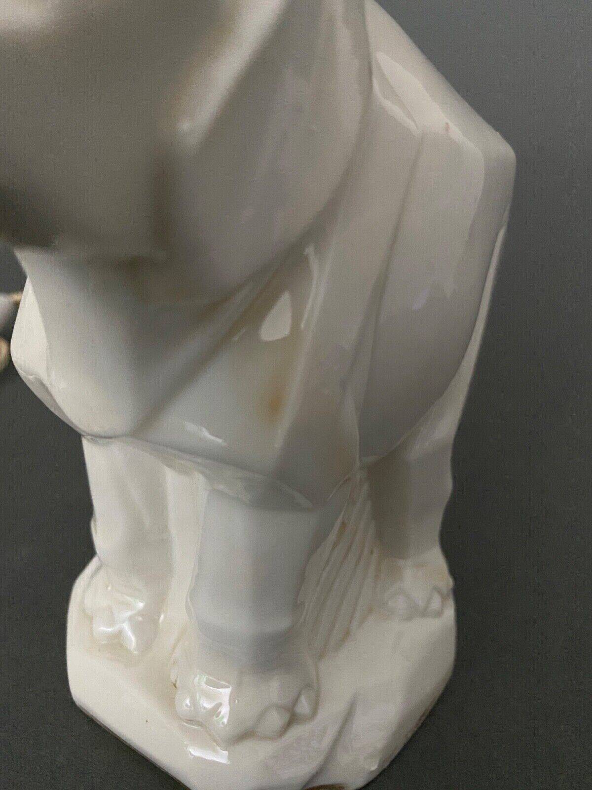 Art Deco 1930 elephant night light in white porcelain