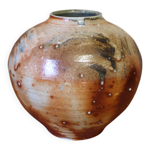 Grand vase en grès signé