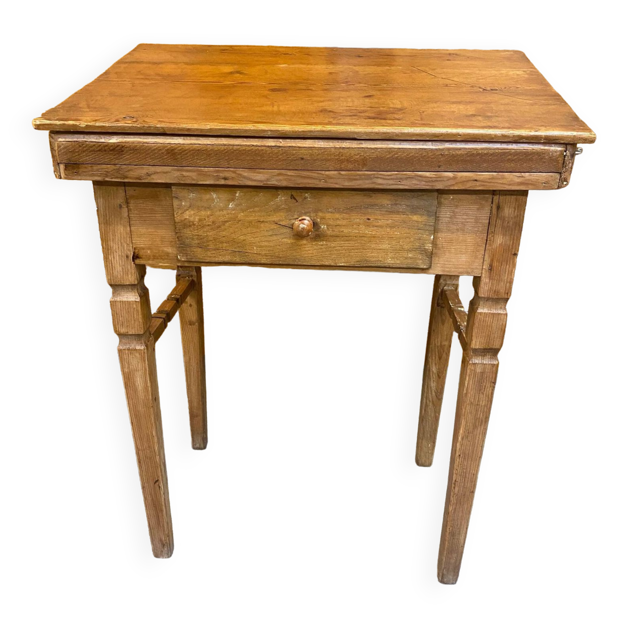Desk desk in pitchpin early 20th century with drawer