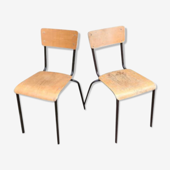 Pair of Mulca school chairs