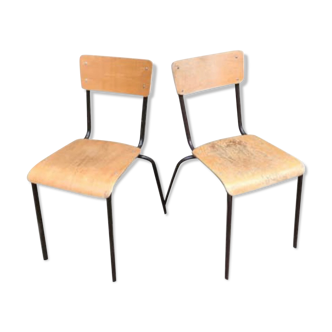 Pair of Mulca school chairs