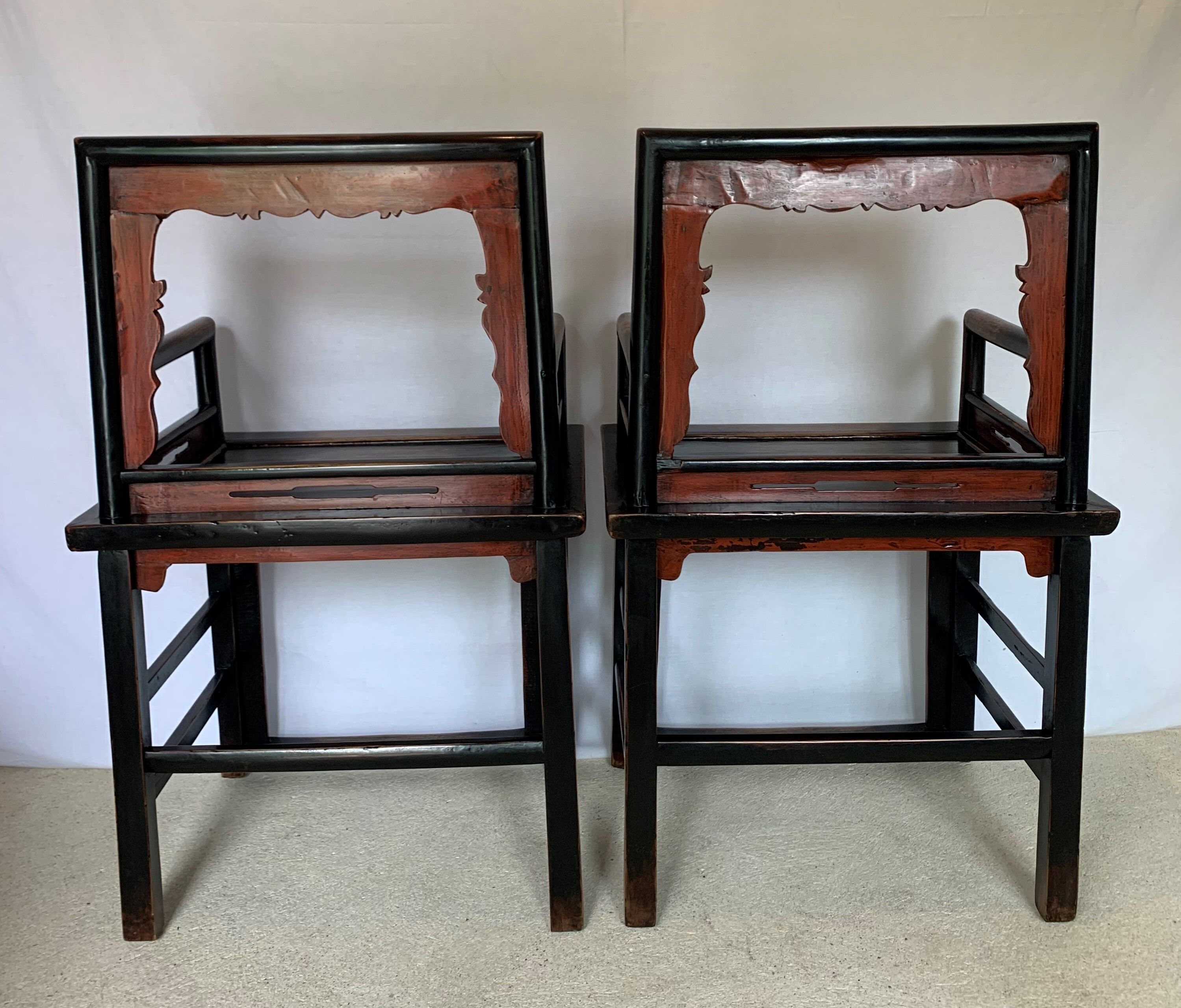 Pair of Chinese armchairs