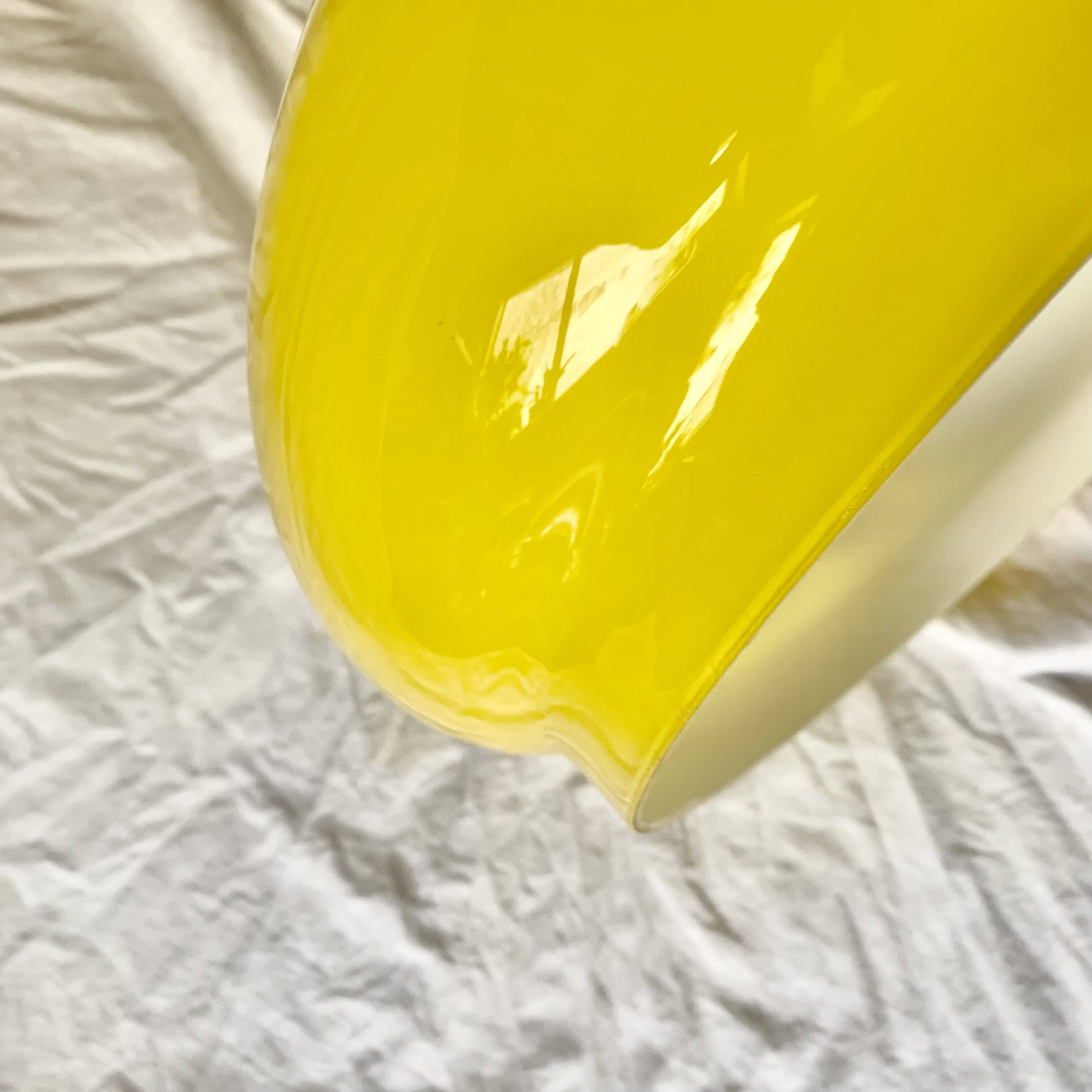 Large vintage yellow opaline pendant lampshade