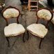 Two-seater bench + two simple armchairs + five Louis XV chairs to be reupholstered