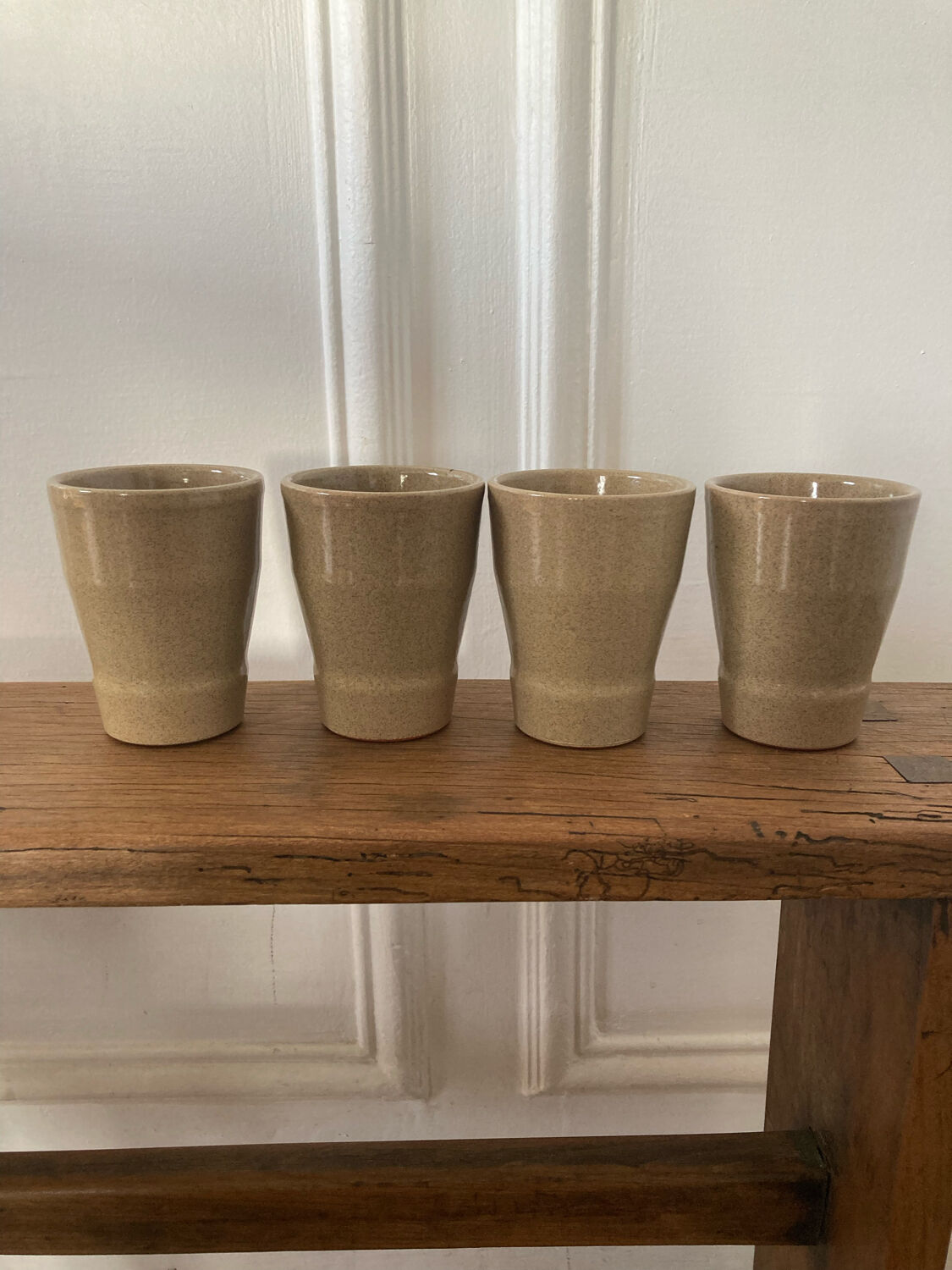 4 stoneware cups