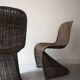 Set of 2 curved rattan chairs, design 1960 / 1970