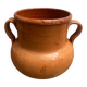Old pot with handles in glazed Provençal pottery