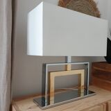 Bi-metal lamp with white lampshade