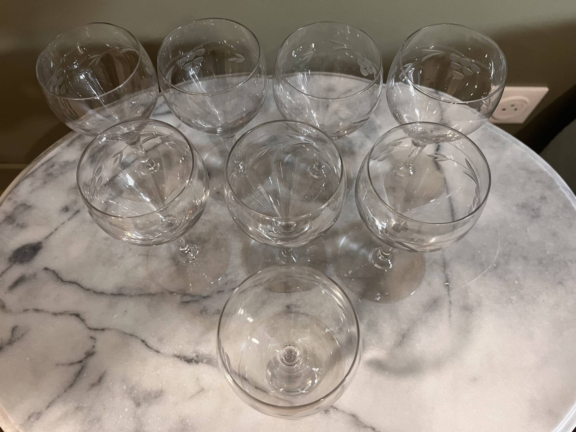 Antique engraved glasses