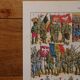 Original lithograph on the First World War (troops + map)