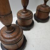 Large Antique French Wooden Candlesticks, 19th Century, Set of 4