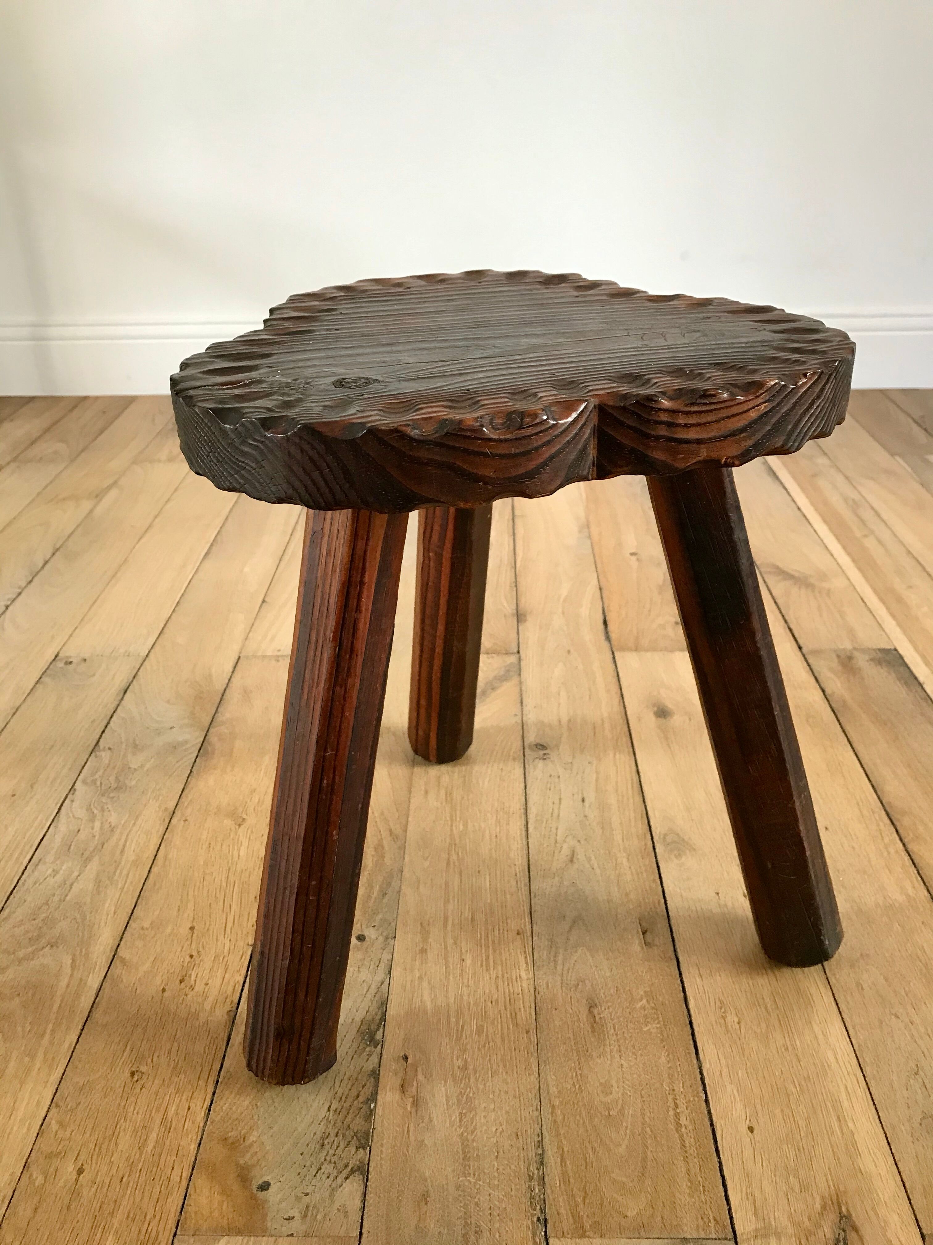 Cowherd stool tripod brutalist style 40s-50s