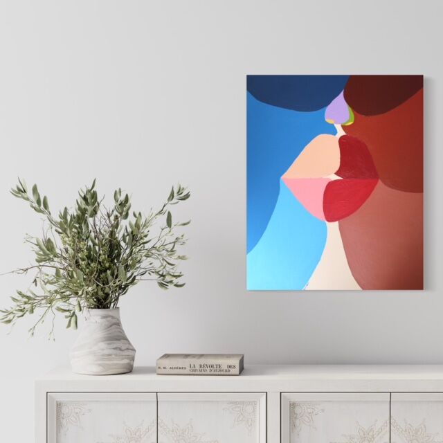 The kiss colorful handmade paint