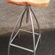 Set of 6 wooden stools with adjustable metal legs
