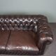 Handmade English cowhide leather Chesterfield sofa
