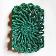 Woven ceramic basket signed Vallauris