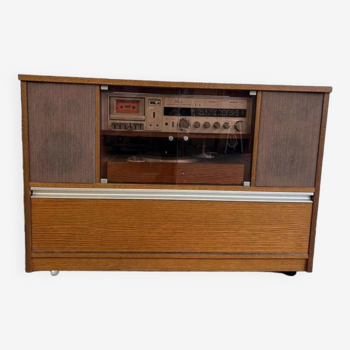 Mobilier audio vintage audion : tourne-disque & cassette & radio