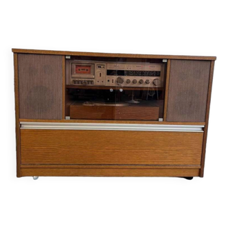 Mobilier audio vintage audion : tourne-disque & cassette & radio