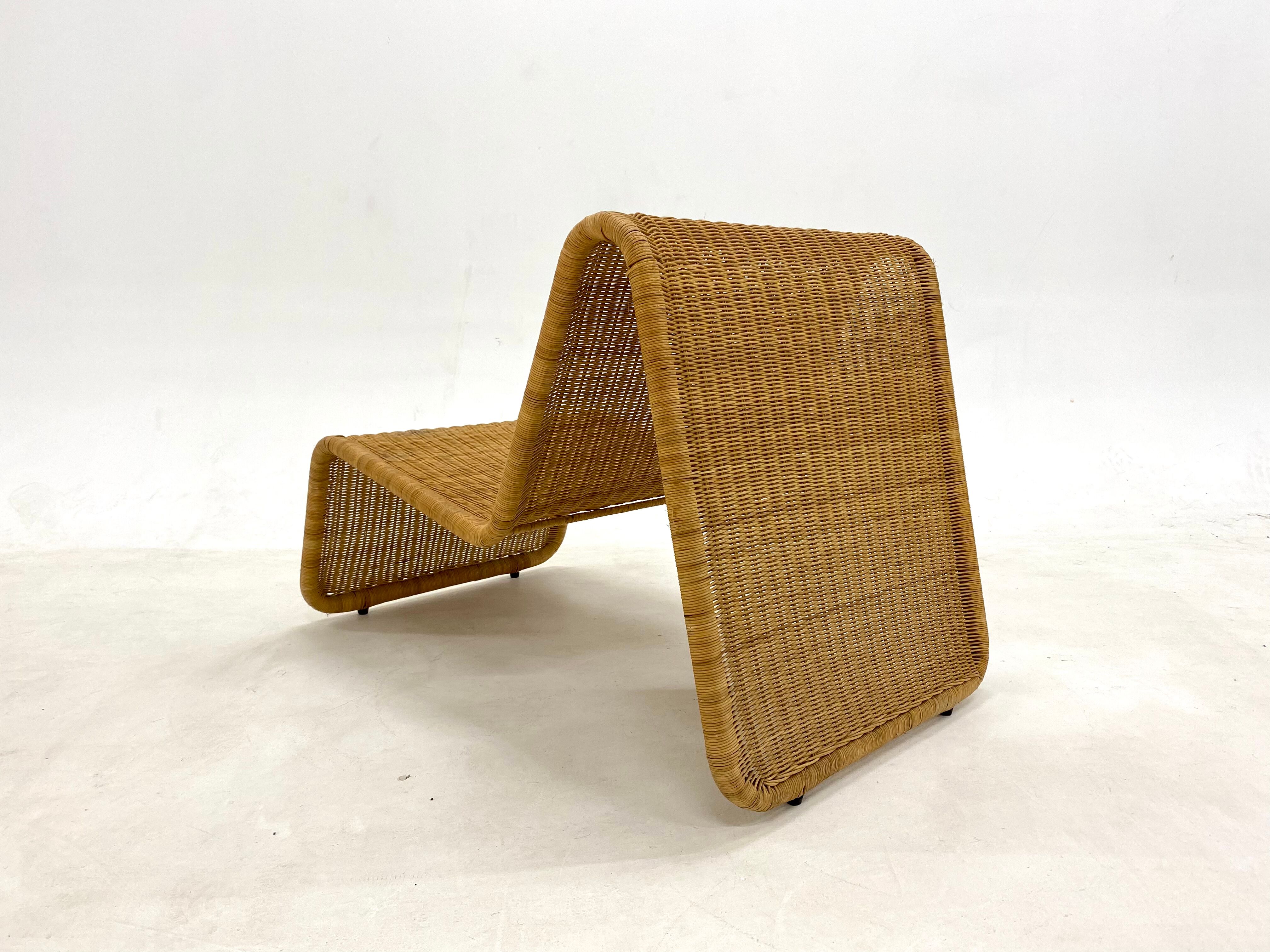 Rattan armchair p3 by tito agnoli