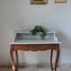 Louis XV-style toilet table in walnut and marble
