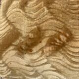 pair of beige velvet Art Deco / vintage chairs