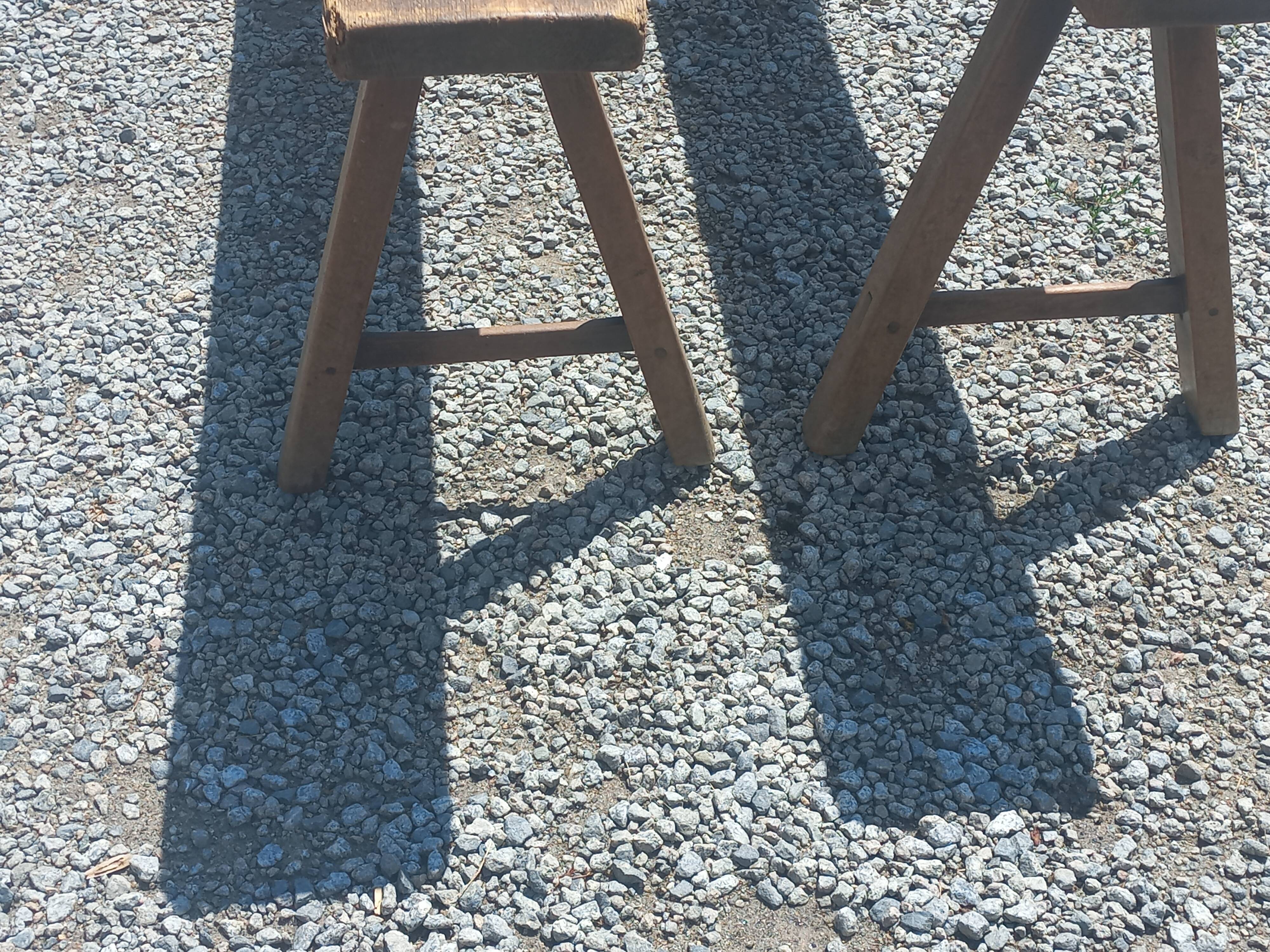 Pair of nineteenth century farmhouse table benches 251cm