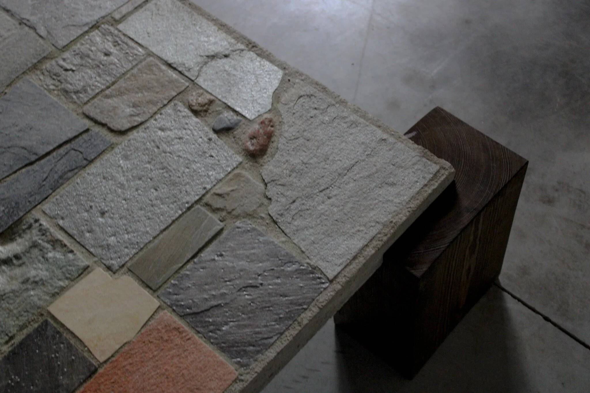 Concrete and stone coffee table - Netherlands 1960s