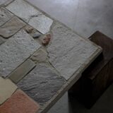 Concrete and stone coffee table - Netherlands 1960s