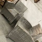 Pair of industrial metal armchairs