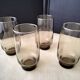 4 Vintage Smoked Glass Orangeade Glasses