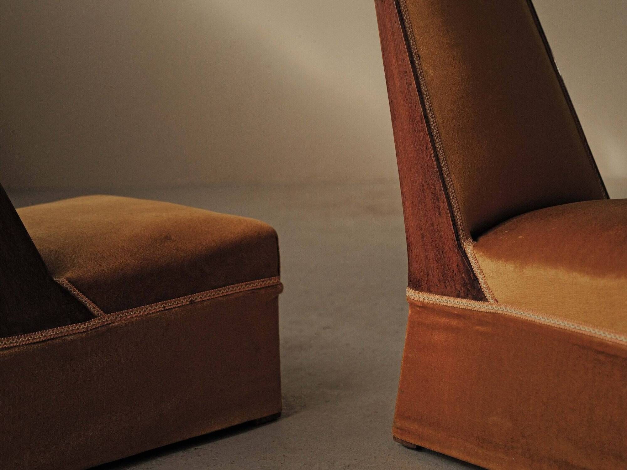 Paire de chauffeuses Art Déco, vers 1930
