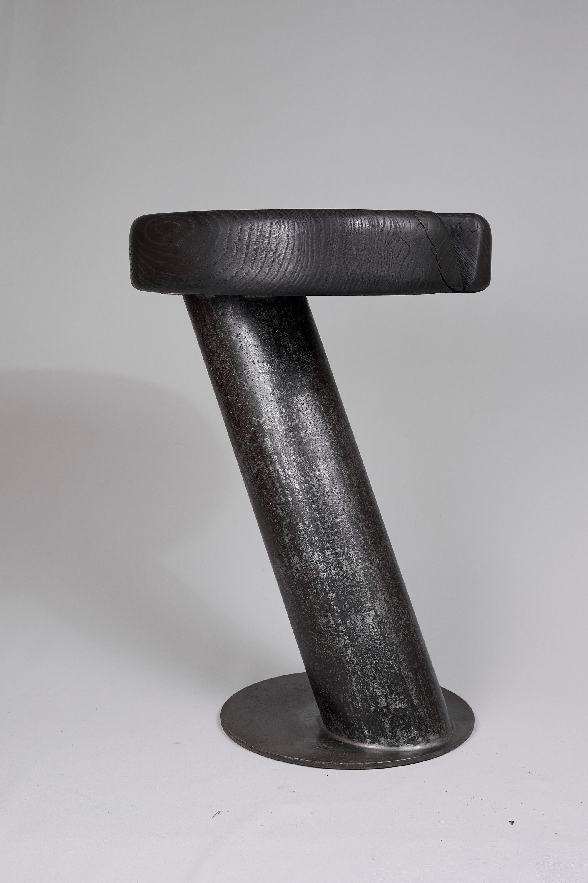 Solid wood sculptural side table, original contemporary design, logniture