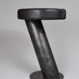 Solid wood sculptural side table, original contemporary design, logniture