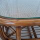 Oval coffee table in rattan and cane, vintage double top