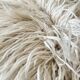 Grand tapis en laine naturelle shaggy / flokati tissé à la main blanc cassé