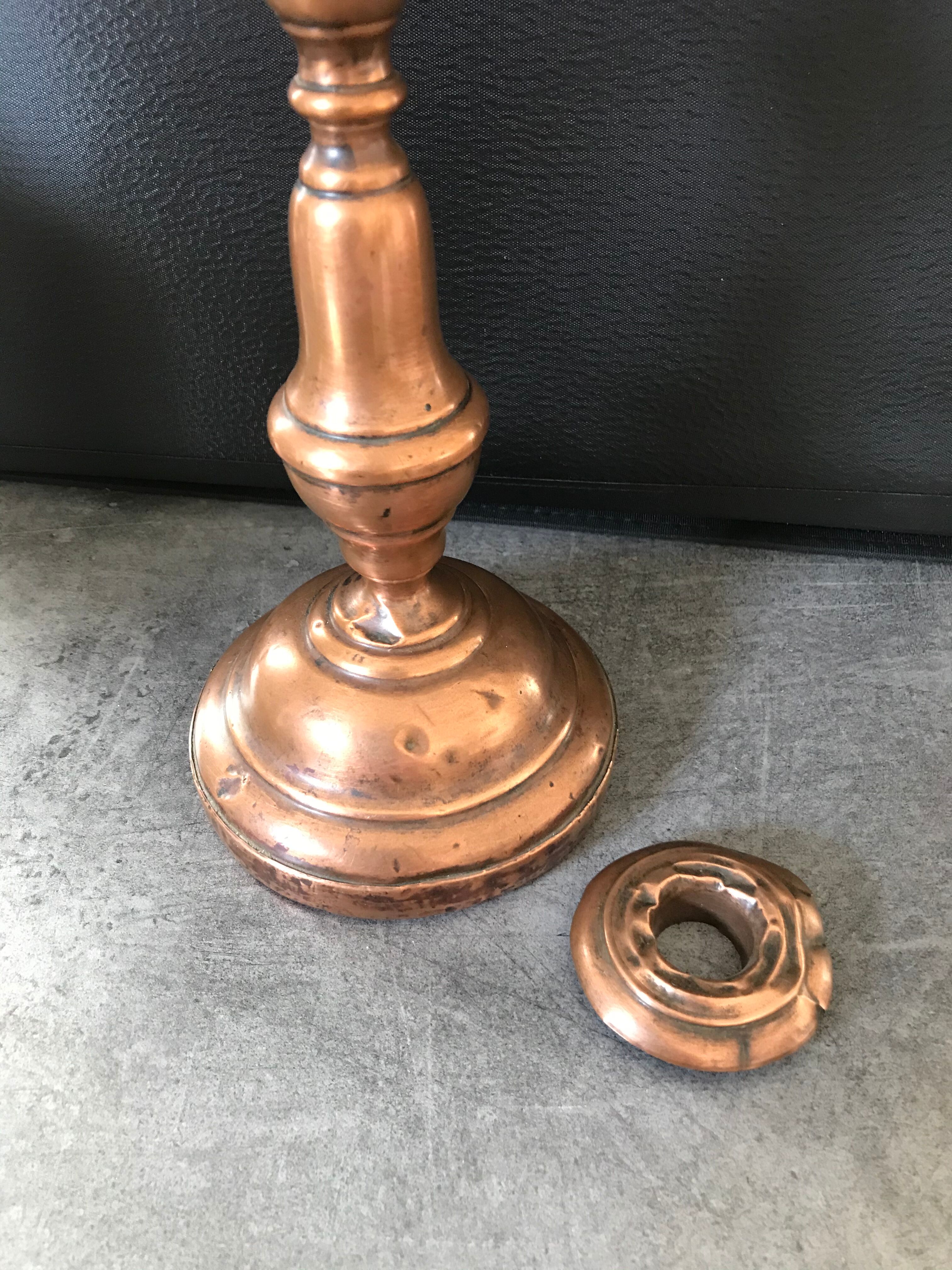 Chandelier old candlestick in cuivre 28.5 cm