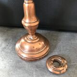 Chandelier bougeoir ancien en cuivre 28,5 cm