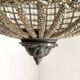 Empire-style hot air balloon chandelier with 6 lights and crystal drops