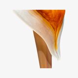 Old hand blown glass sculptures | set of 2 orange handblown home decor vases