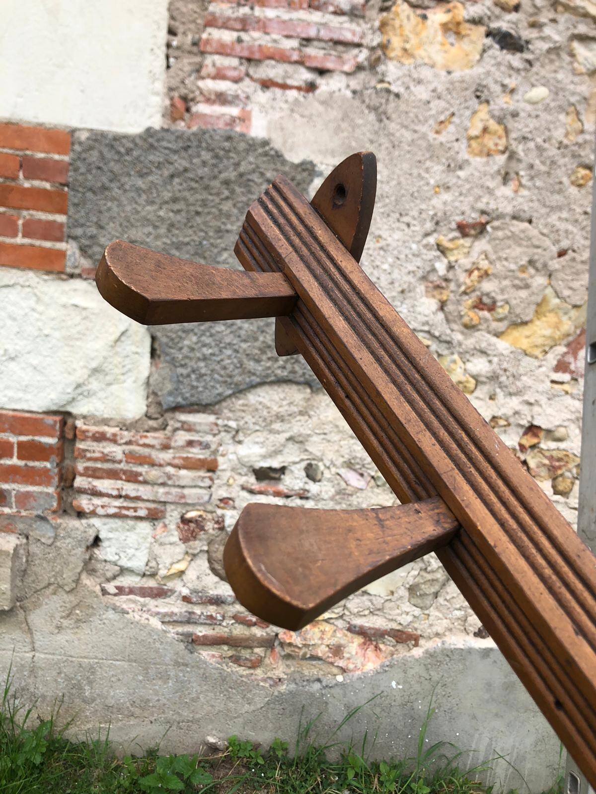 Wooden wall coat rack, vintage wall coat rack, entrance hall