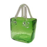 Blown glass bag vase